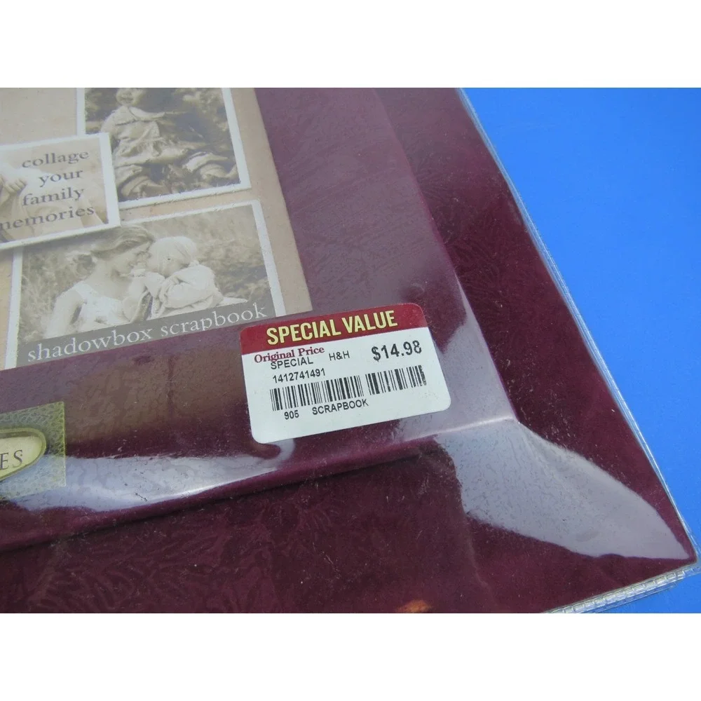 New Seasons Memories Scrapbook Album Shadowbox Cover Burgundy 12x12 74149